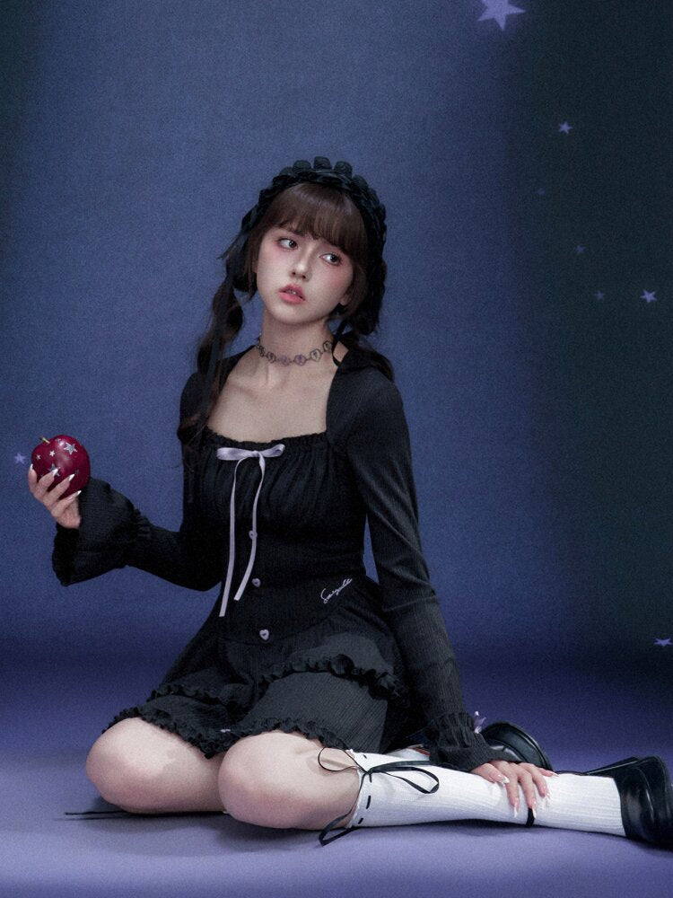 Black Purple Slim Cake Dress【s0000015473】