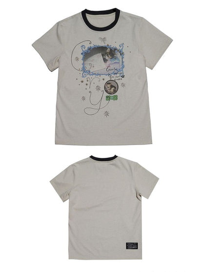 Cute Printed Short Sleeve Loose T-Shirt【s0000013510】