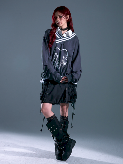 Drawstring Oversized Hoodie Top【s0000013912】