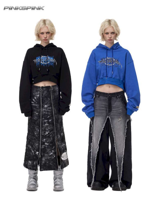 Thorn Print Backless Plush Hoodie【s0000015139】