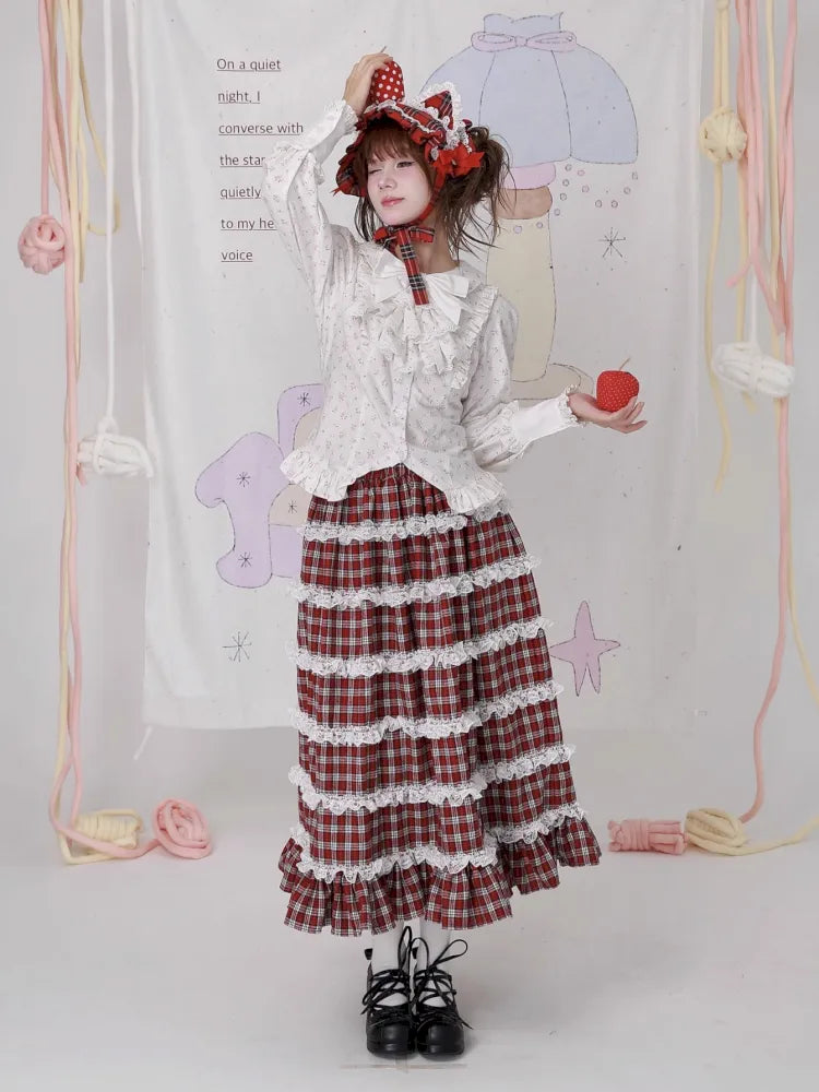 Lolita White Long-Sleeve Floral Blouse【s0000014101】