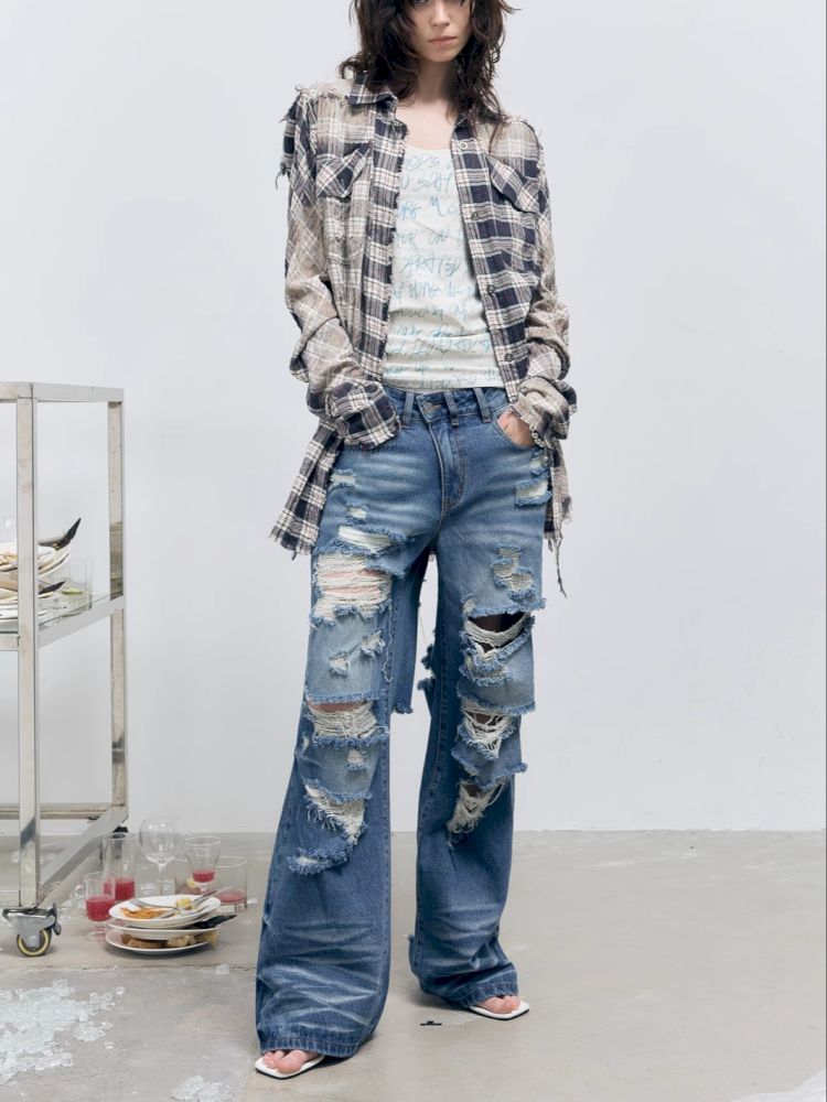 Straight Leg Wide Jeans【s0000012412】