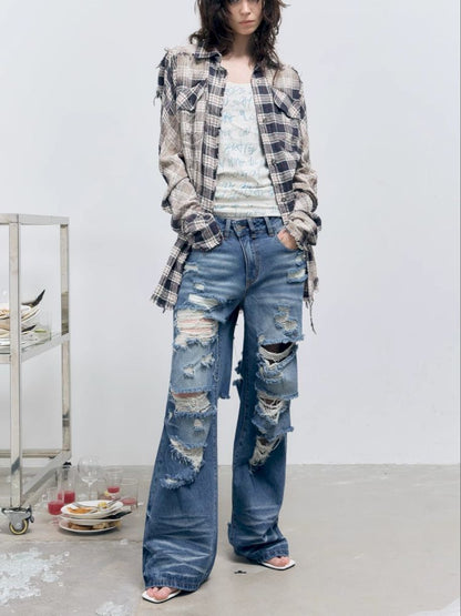 Straight Leg Wide Jeans【s0000012412】