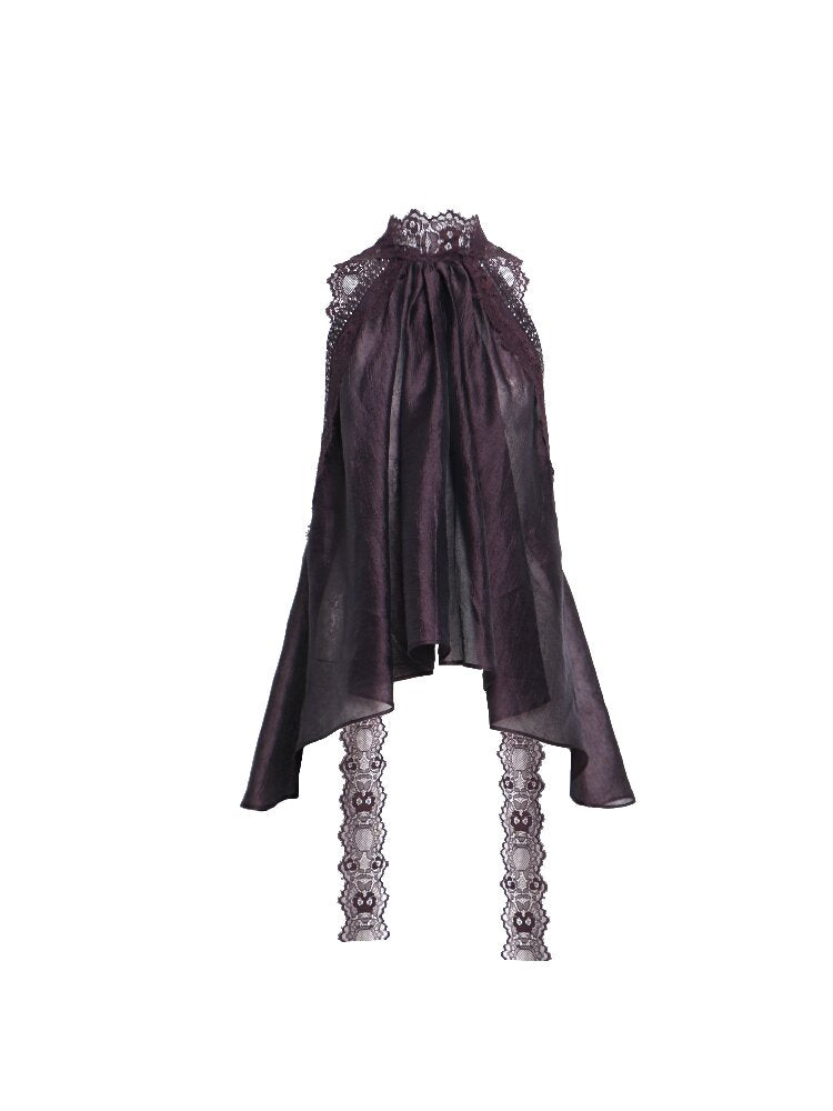Acetate Lace Streamer Loose Top【s0000016681】