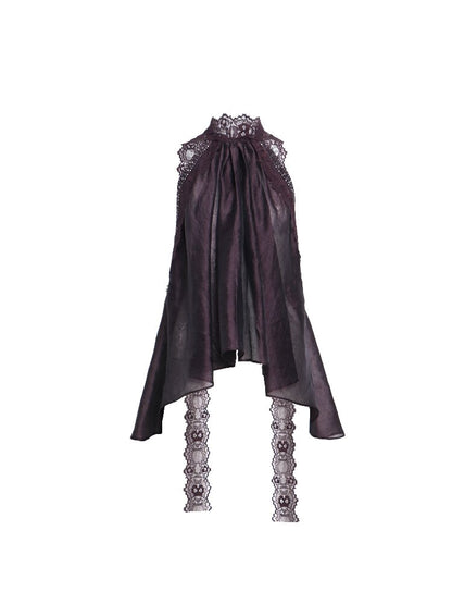 Acetate Lace Streamer Loose Top【s0000016681】