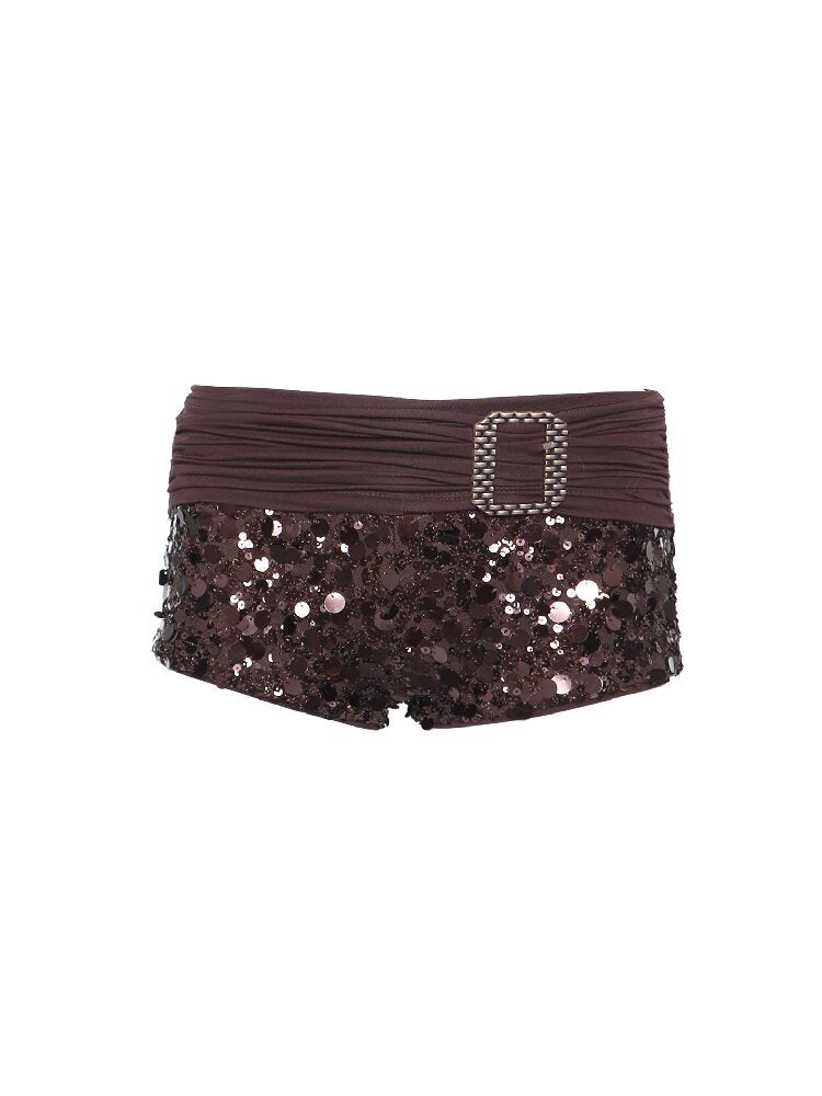 Patchwork Knit Sequin Ultrashorts【s0000016679】