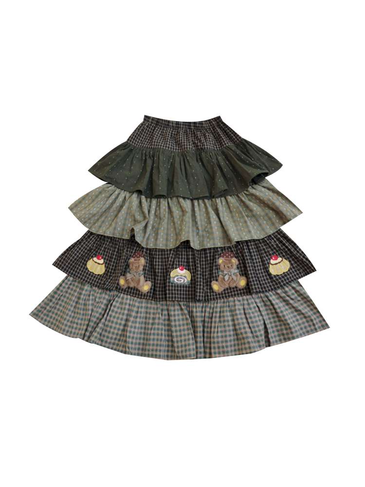 Vintage Girl Bear Dessert Cake Skirt【s0000014843】
