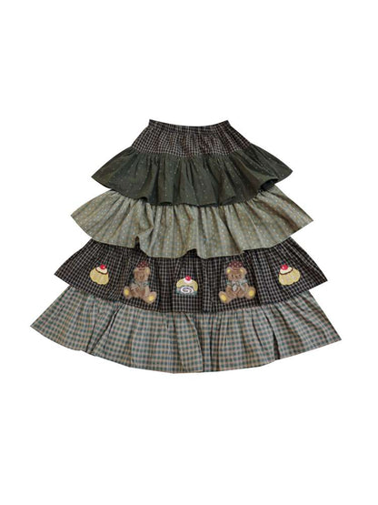 Vintage Girl Bear Dessert Cake Skirt【s0000014843】