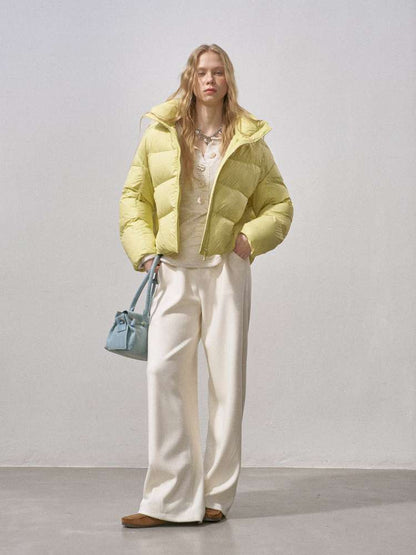 White Duck Down Ribbed Down Jacket【s0000015211】