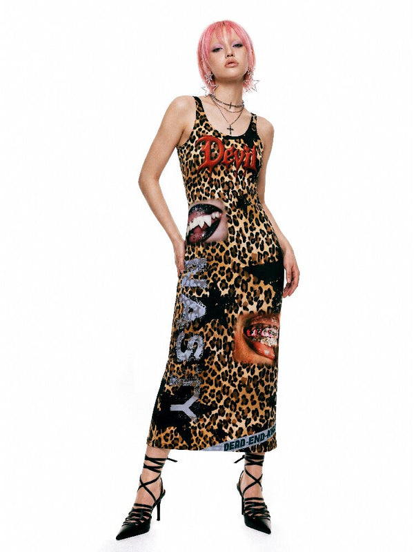 Leopard Print Slimming Tank Dress【s0000017404】