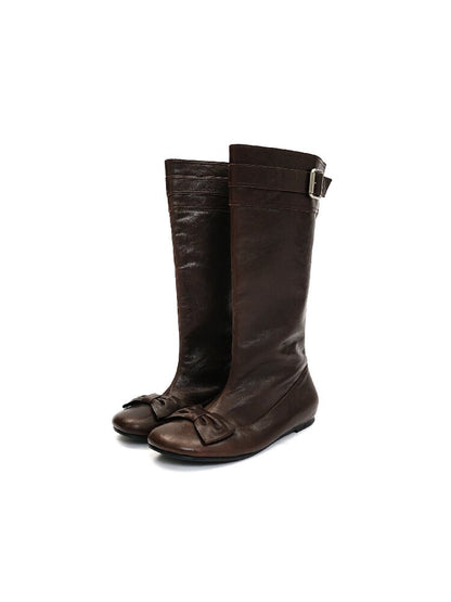 Oil Wax Cowhide Butterfly Boots【s0000016081】