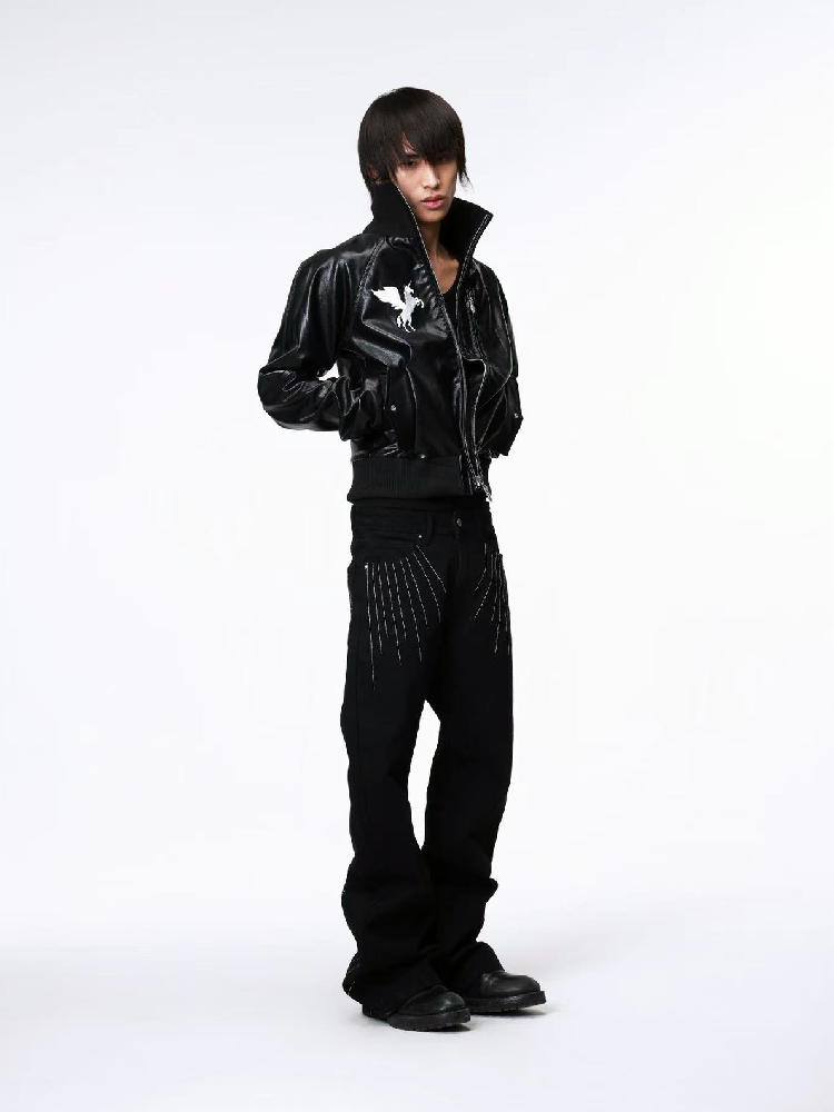 Dark Wind Star Patchwork Zip Jacket【s0000018205】