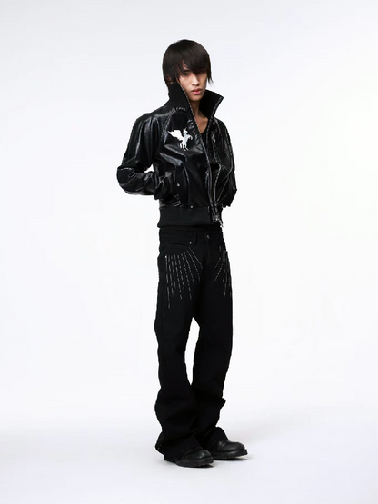 Dark Wind Star Patchwork Zip Jacket【s0000018205】