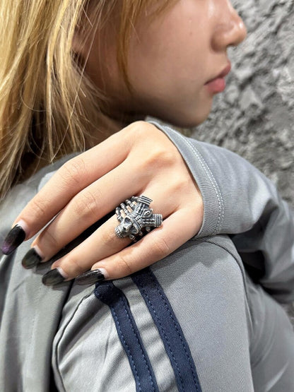 925 Sterling Silver Heavy Punk Ring【s0000018868】