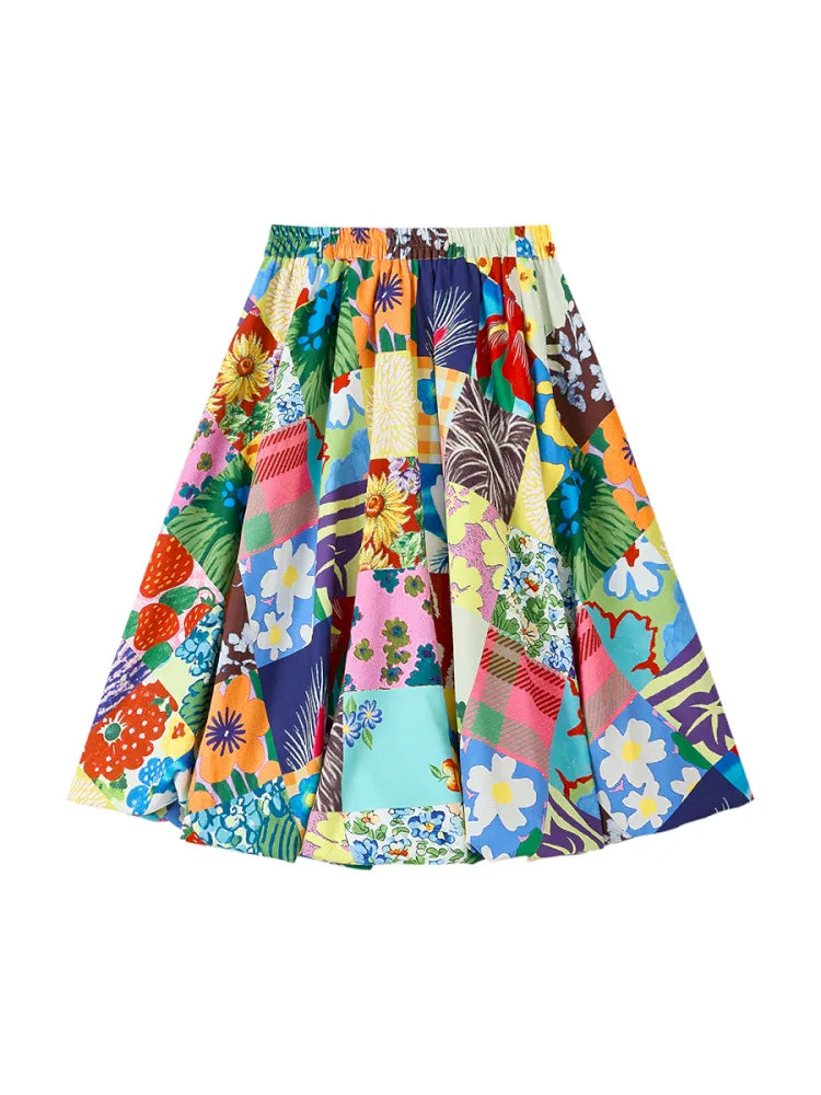 Patchwork Floral Print Skirt【s0000014148】 – SCULTURE（エス
