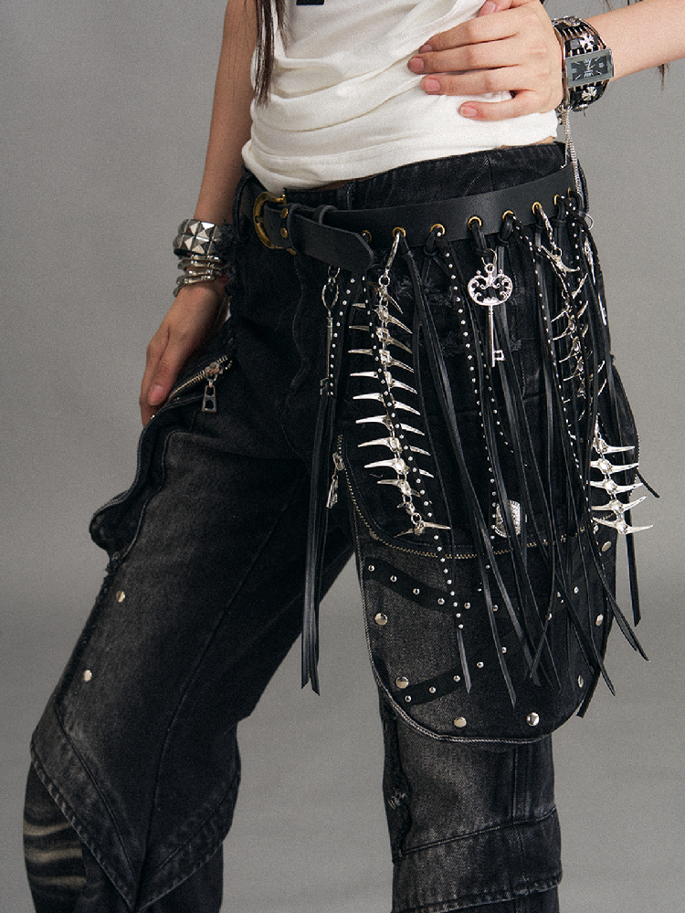 Tassel Chain PU Personalized Belt【s0000017775】