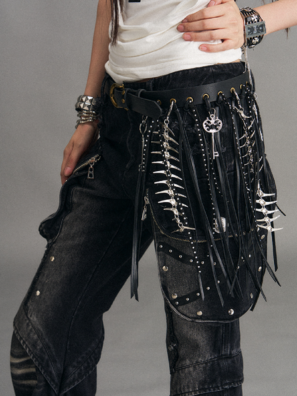 Tassel Chain PU Personalized Belt【s0000017775】