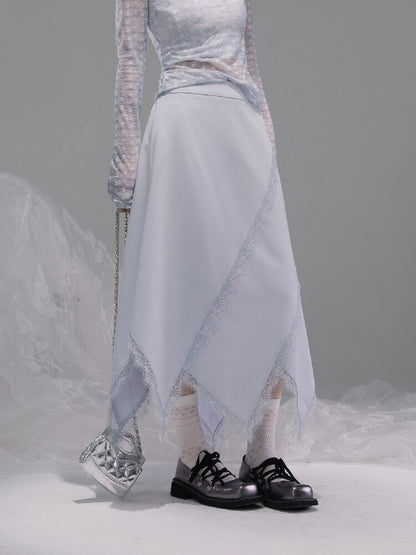 Flowing Shadow Gray Lace Skirt【s0000015734】