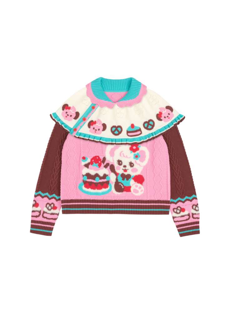 Cable-Knit Cape Sweater【s0000014520】