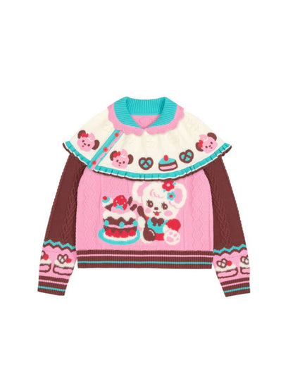 Cable-Knit Cape Sweater【s0000014520】