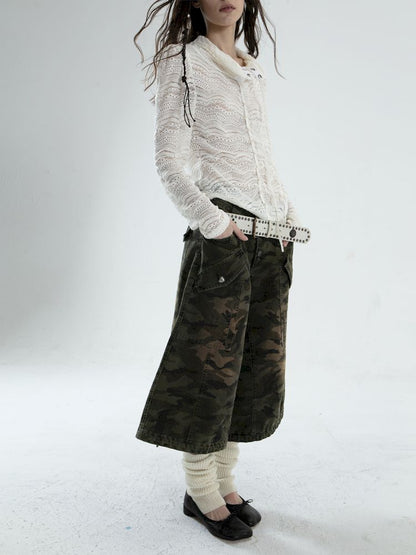 Camouflage Eight Point Flare Shorts【s0000007653】