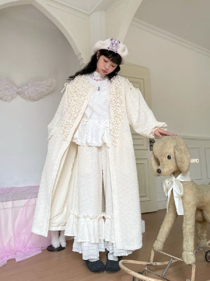 Wood Ear Trim Vintage Long Coat【s0000011337】