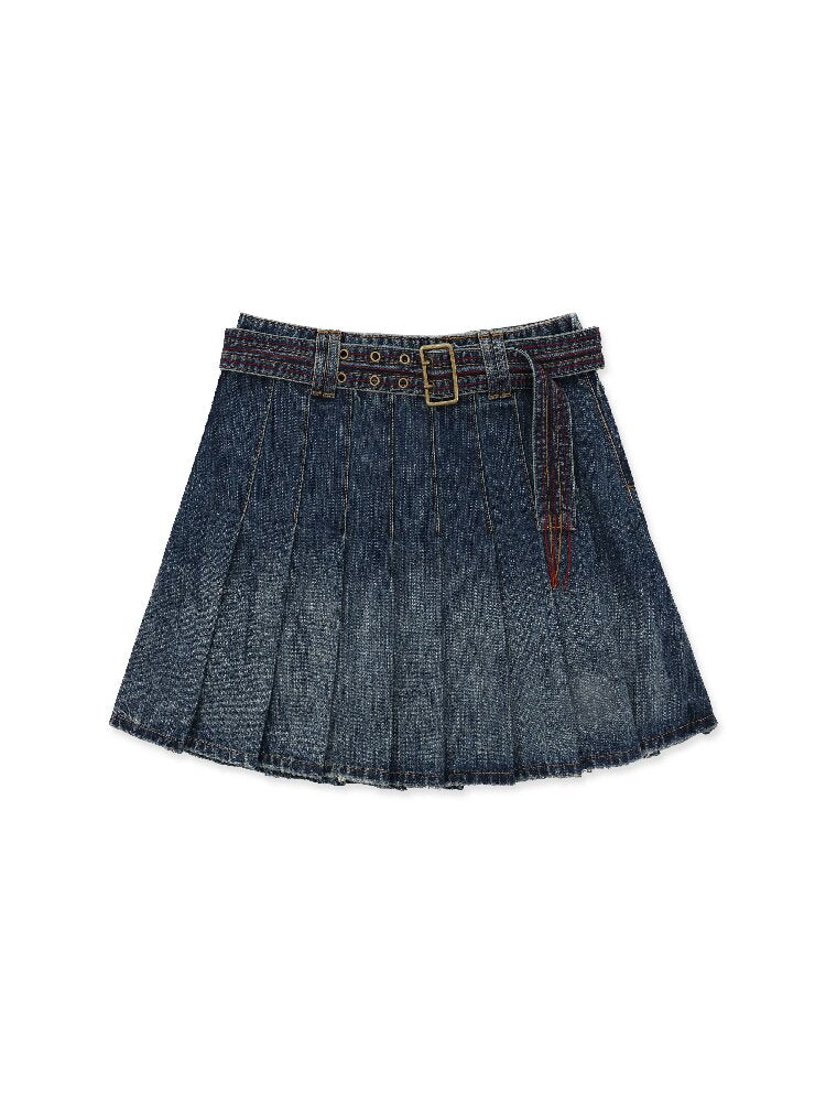 Vintage Contrast Waistband Skirt【s0000016140】