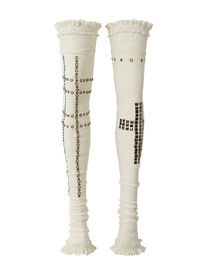 Lace Rhinestone Knit Leg Covers【s0000019164】