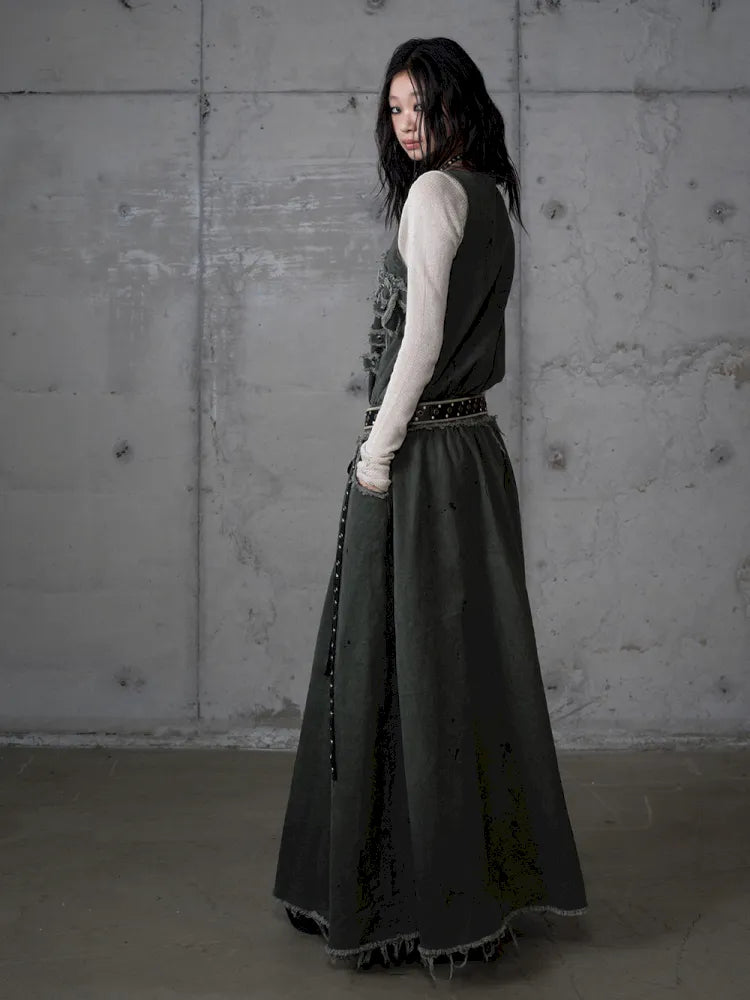 Workwear Vest-Style Maxi Dress【s0000013941】