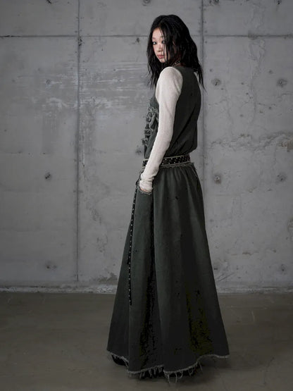 Workwear Vest-Style Maxi Dress【s0000013941】