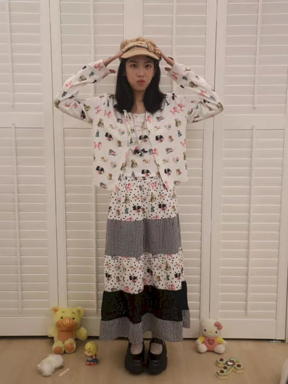 Lace Patchwork Maxi Skirt【s0000013974】