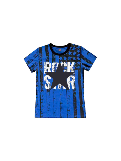 Stars and Stripes Letter Print Tee【s0000018239】