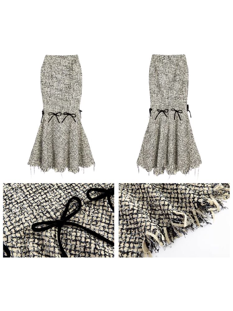 Faux Lamb's Wool Camisole Top + Half Skirt Set【s0000005300】