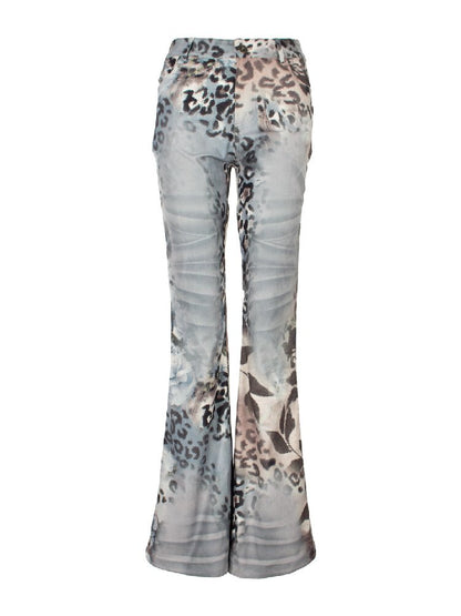 Vintage Seal Leopard Bell Bottoms【s0000018090】