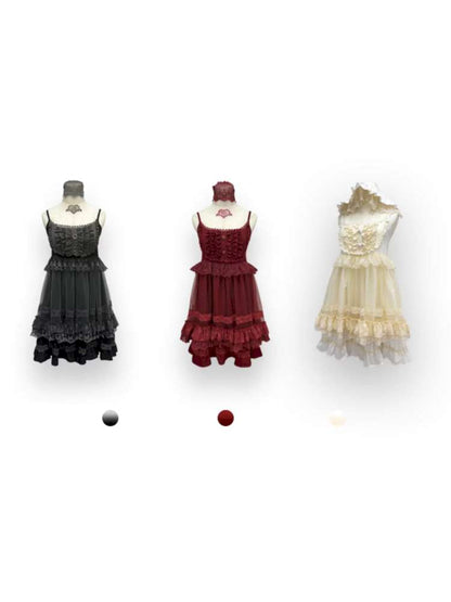 Dark Lolita Lace Mesh Sundress Dress【s0000014684】