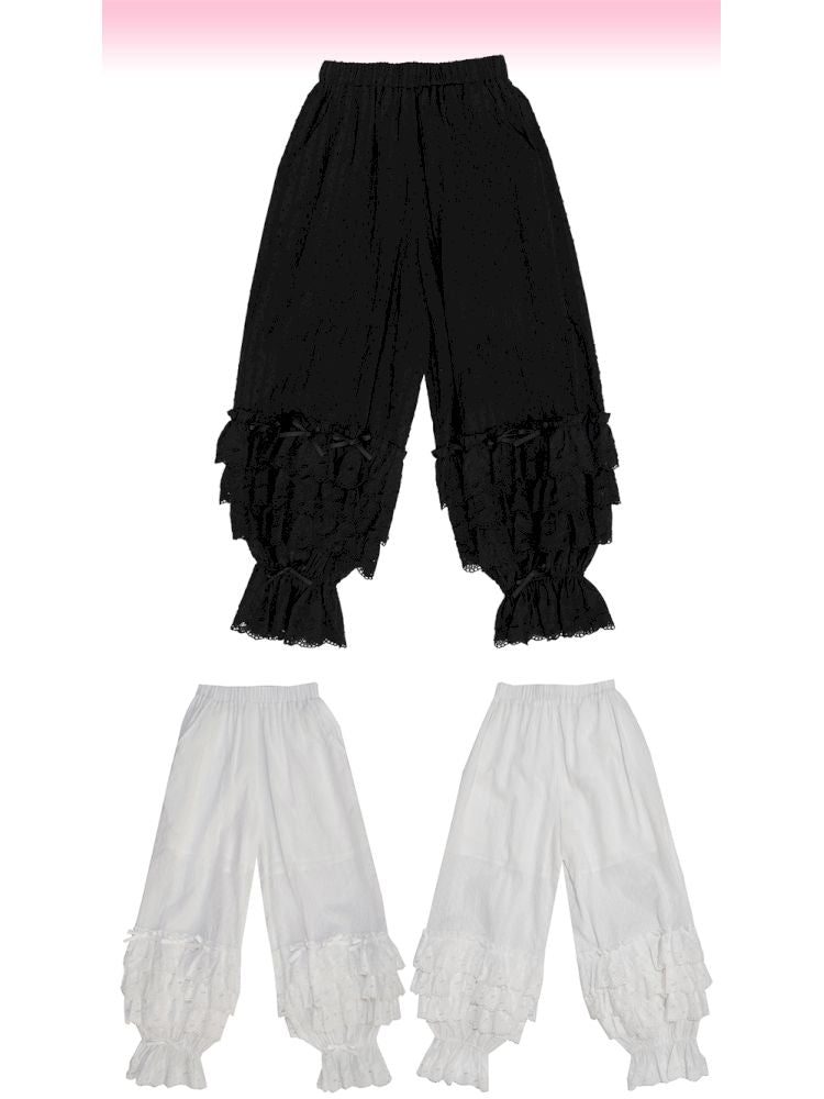 Cute bubble multi-layered lace bows pants【s0000012765】