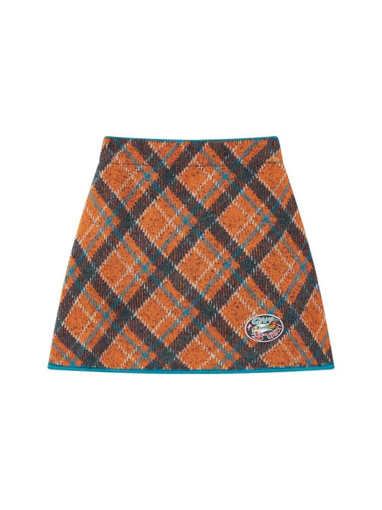 Two-Tone Check Knit Skirt【s0000014495】