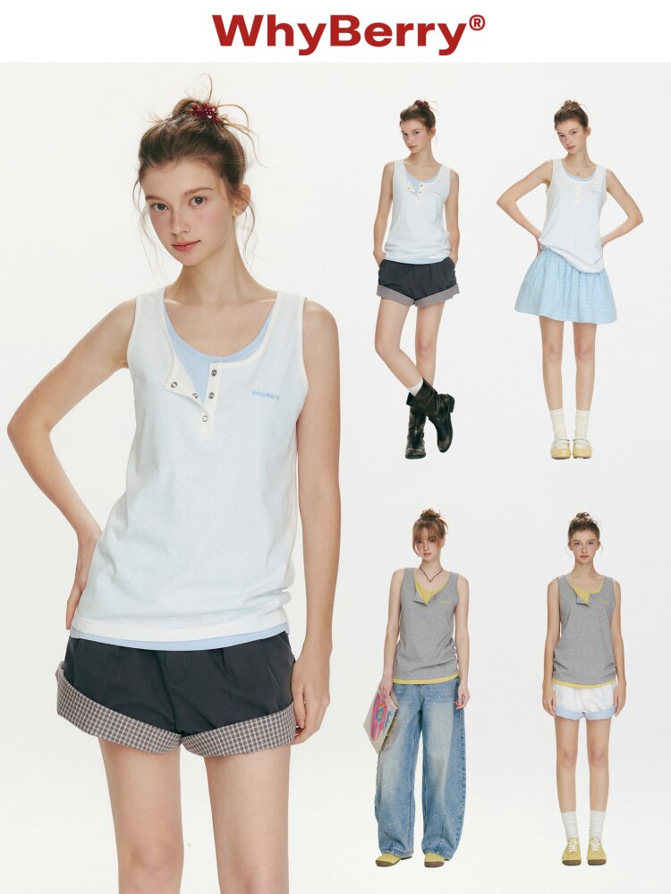 Summer Taste Two Tone Vest Top【s0000015680】