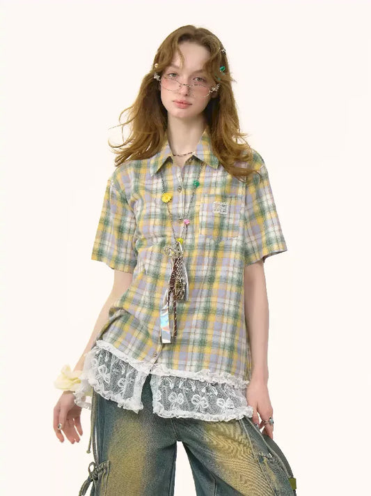 Plaid Short Sleeve Shirt【s0000012232】