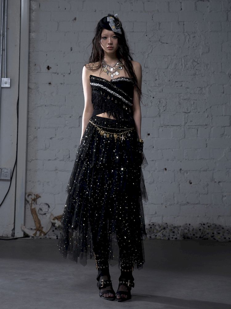 Irregular short strapless vest【s0000012783】