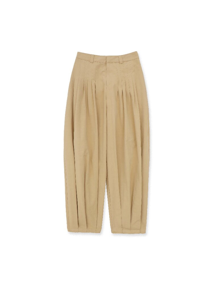 Cotton Pleated Casual Lantern Trousers【s0000016094】