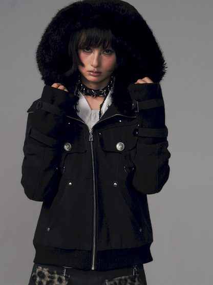 Vintage Sand Wash Detachable Hood Jacket【s0000014703】