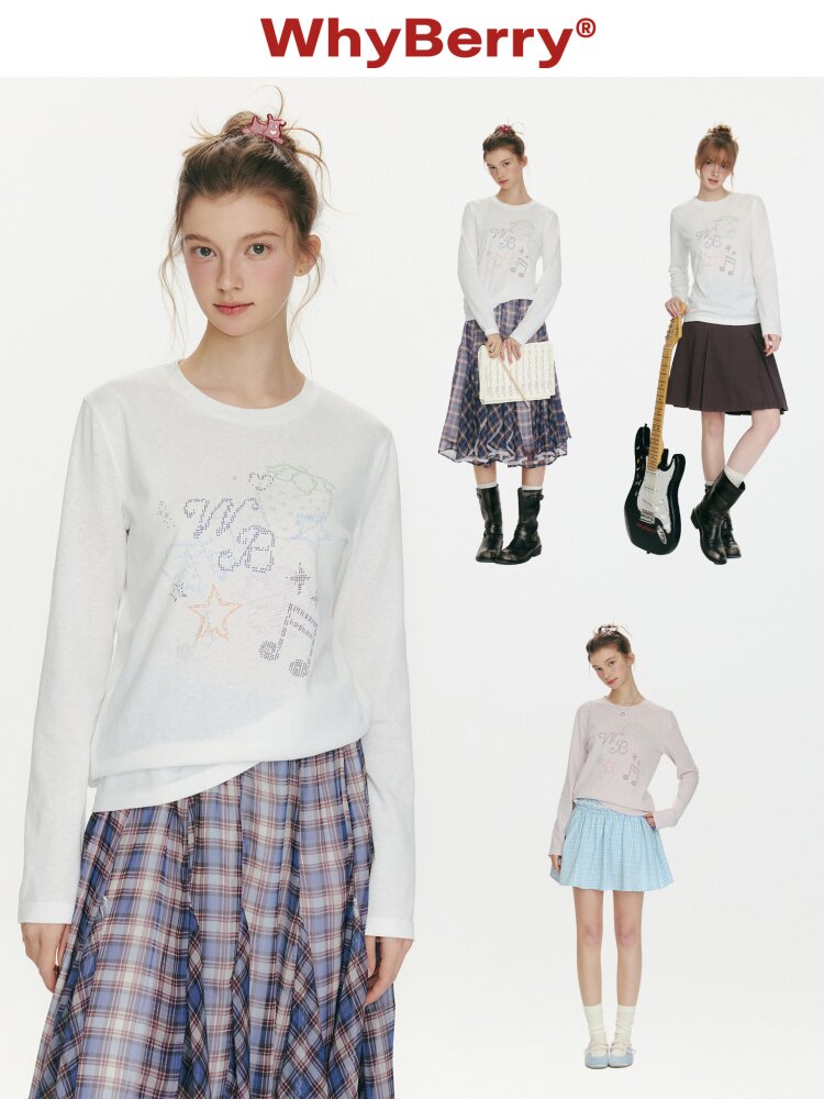 Berry Waltz Printed Thin T-Shirt【s0000015673】