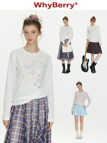 Berry Waltz Printed Thin T-Shirt【s0000015673】