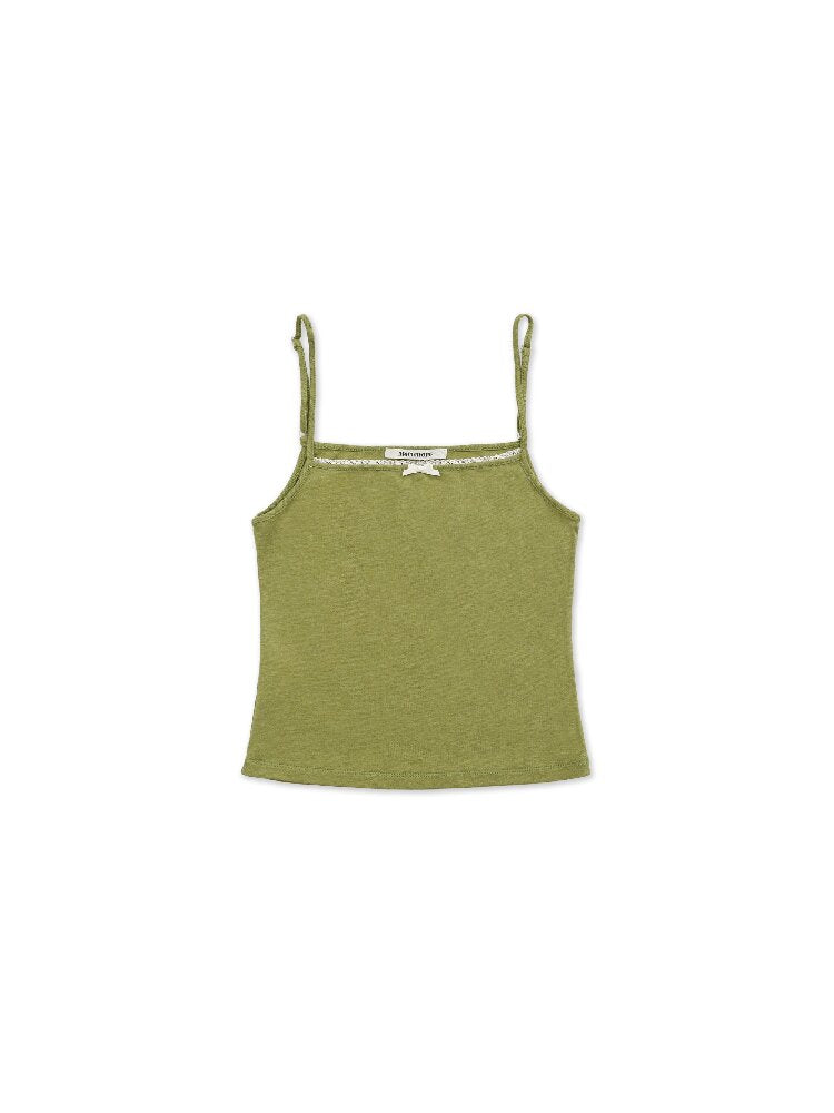 Tencel Wool Bow Strap Basic Top【s0000017924】