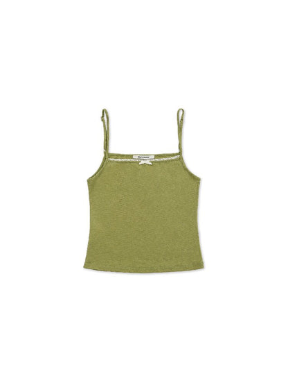 Tencel Wool Bow Strap Basic Top【s0000017924】