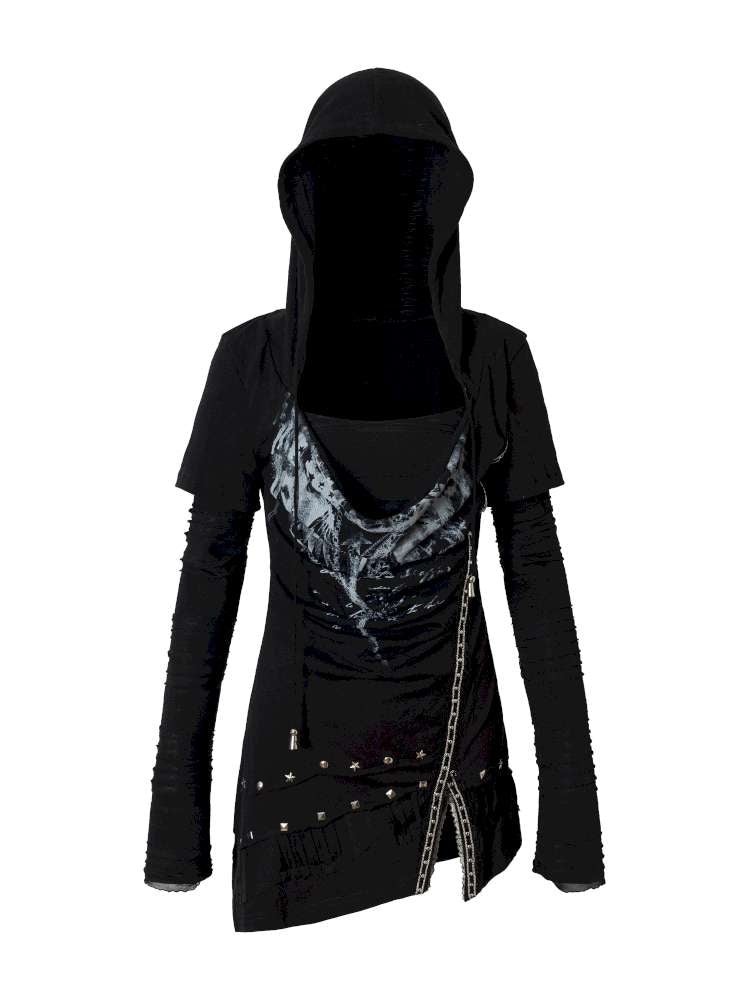 Patchwork long-sleeve layered dress【s0000014465】