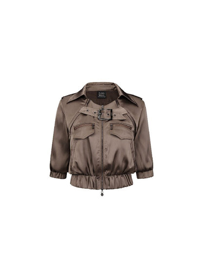 Design-Inspired Satin Jacket【s0000018482】