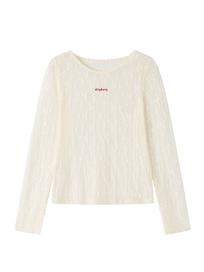 Lace round neck T-shirt【s0000011982】