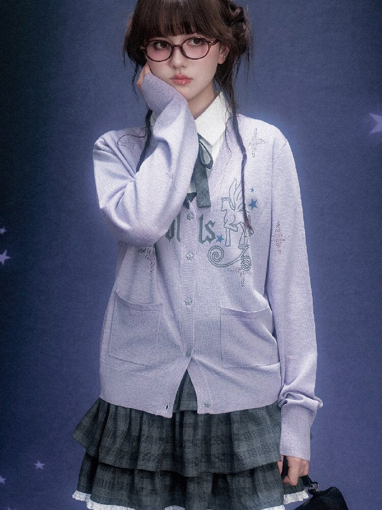 Galaxy Light Purple Star Cardigan【s0000015755】